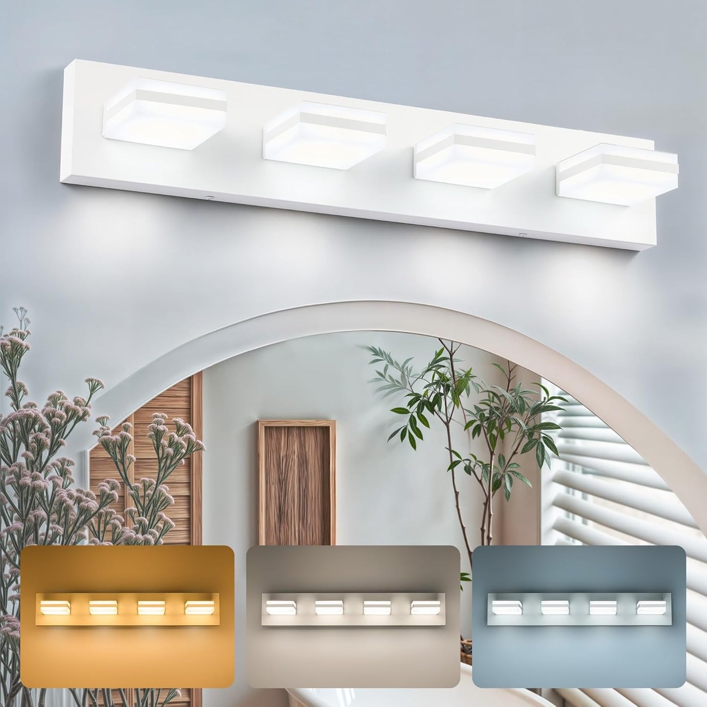 VONLUCE 4-Light Modern LED Bathroom Vanity Light Fixture