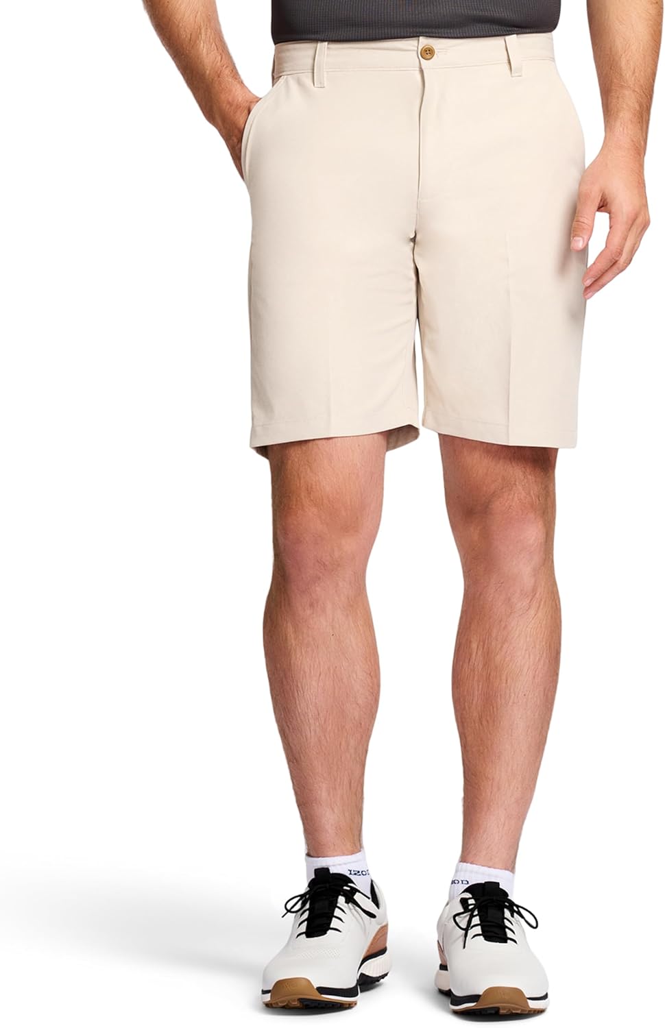 IZOD Mens 9.5in Micro Poly Classic Fit Golf Shorts for Comfort
