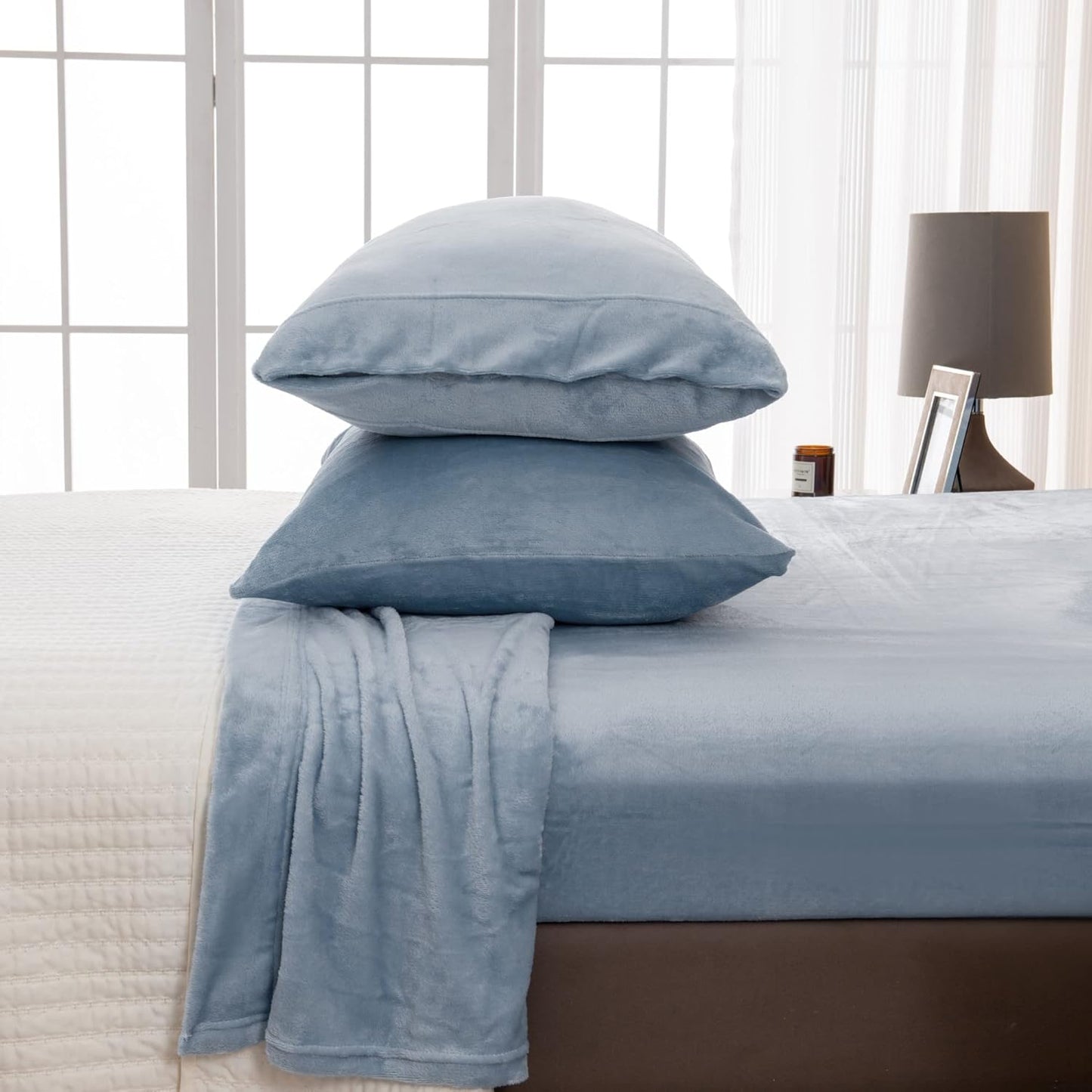 Great Bay Home Extra Soft Velvet Plush Queen Micro Fleece Sheets