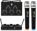 Portable Karaoke Microphone Mixer System Set with Dual UHF Mics