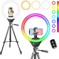 Sensyne 10ft RGB Ring Light with 50ft Extendable Tripod - Versatile