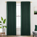 SHINELAND 86 in Green Blackout Curtains - Thick Satin Jewel Tone