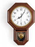 Pendulum Wall Clock Battery Operated Imitation Wood Regulator - Quiet