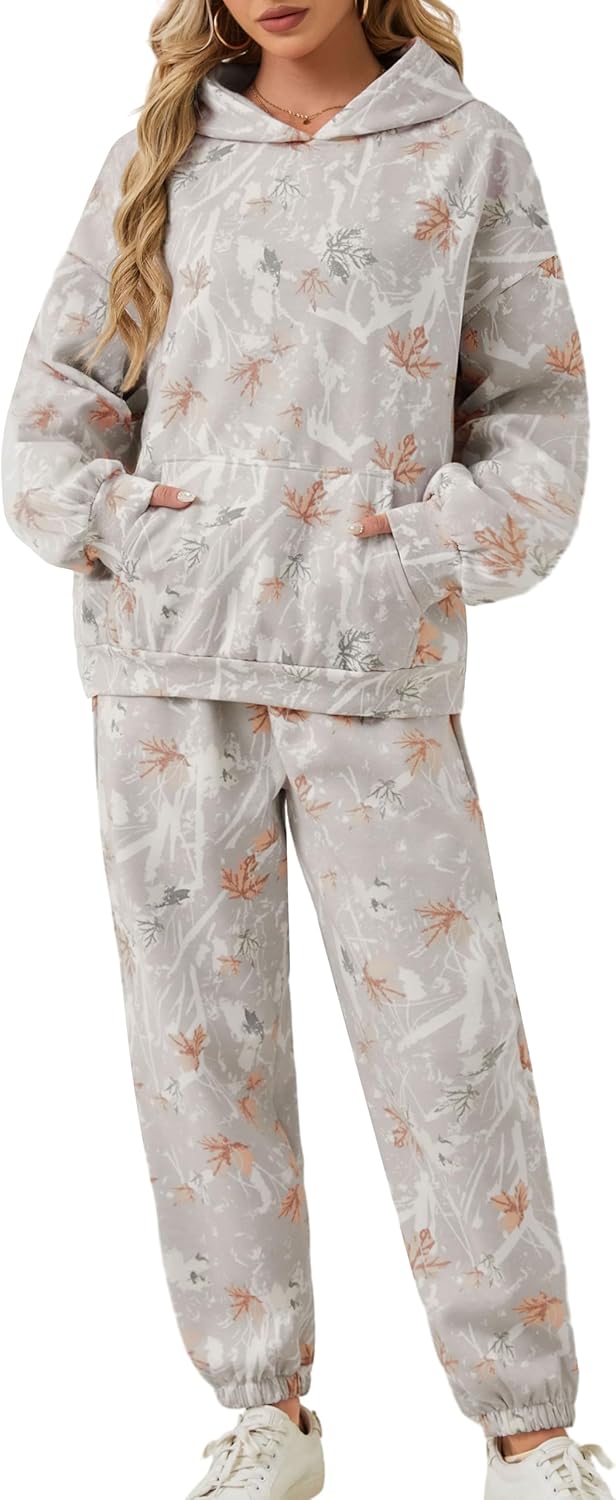 Camo Sweatsuits for Women: Cozy 2 Piece Lounge Set for Fall