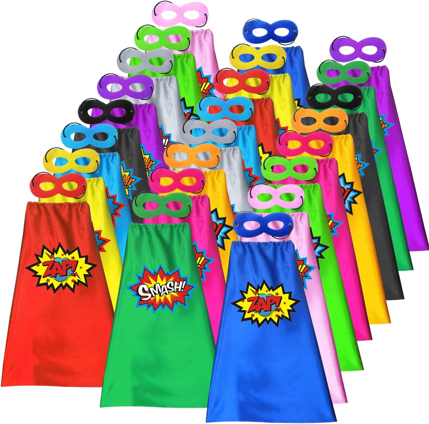 ADJOY Kids Superhero Capes and Masks for Birthday Parties