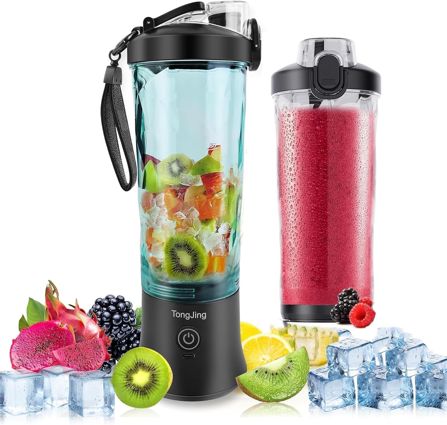 Powerful Portable Blender for Shakes & Smoothies - USB Rechargeable - BPA Free