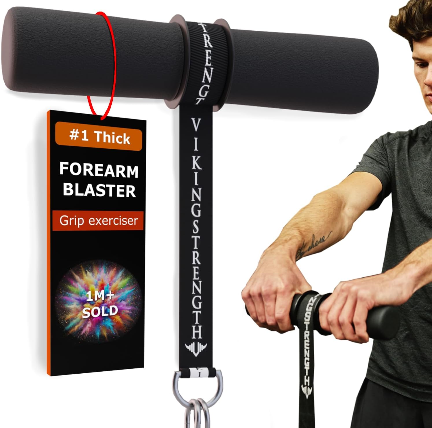 Vikingstrength Forearm Strengthener - Ultimate Wrist Roller Tool