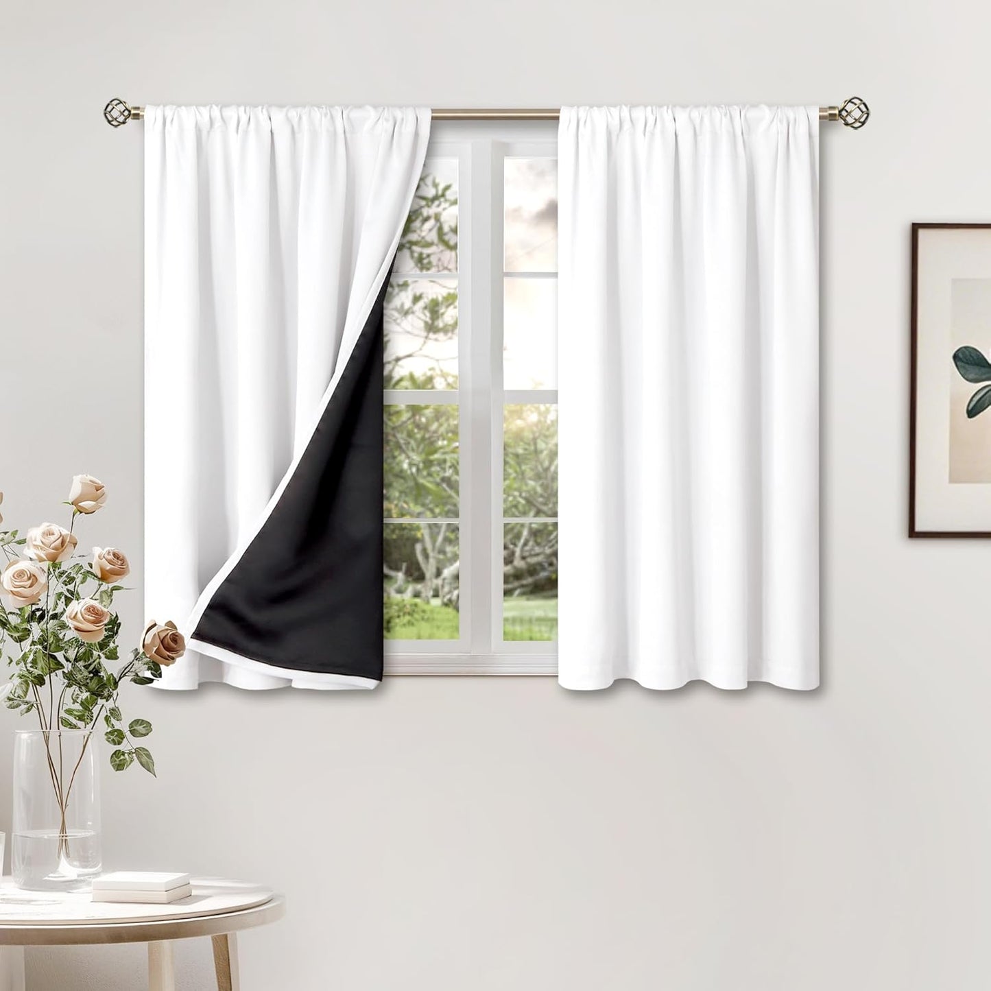 BGment Short Blackout Curtains for Small Windows 40 Inch Long