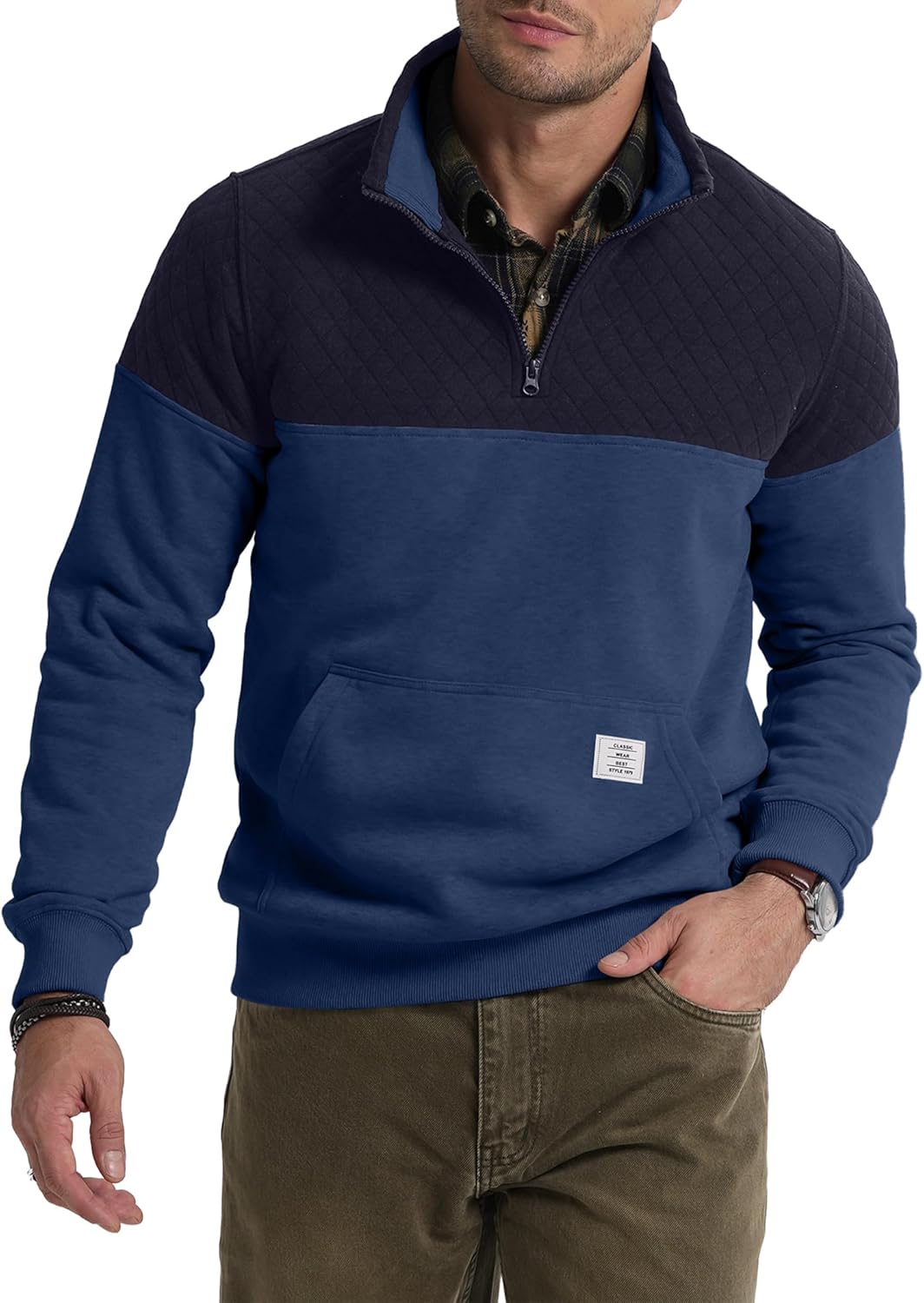 JMIERR Men's Quarter Zip Pullover for Stylish Comfort