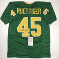Autographed Rudy Ruettiger Notre Dame Green Jersey - Signed