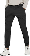 PULI Men's Hiking Cargo Pants Slim Fit Stretch Joggers - Waterproof