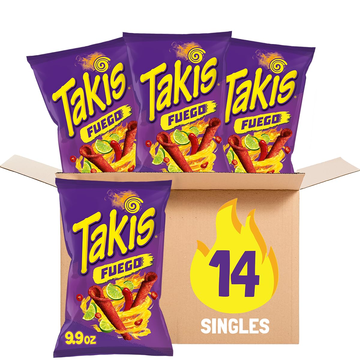 Takis Fuego Rolled Spicy Tortilla Chips - Intense Flavor Blast