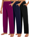 Women's Lounge Pants 3 Pack - Wide Leg Cozy Sweatpants for Yoga