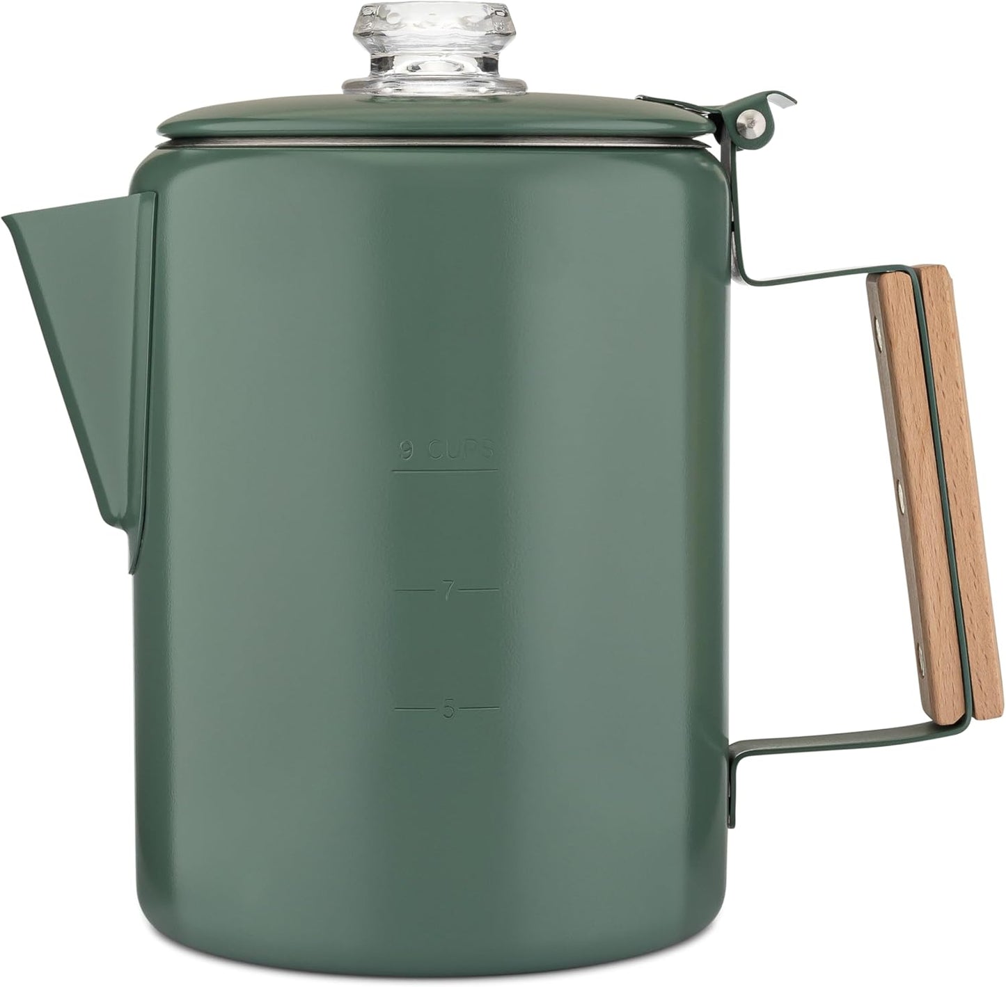 COLETTI Bozeman Green Percolator Coffee Pot for Camping Lovers