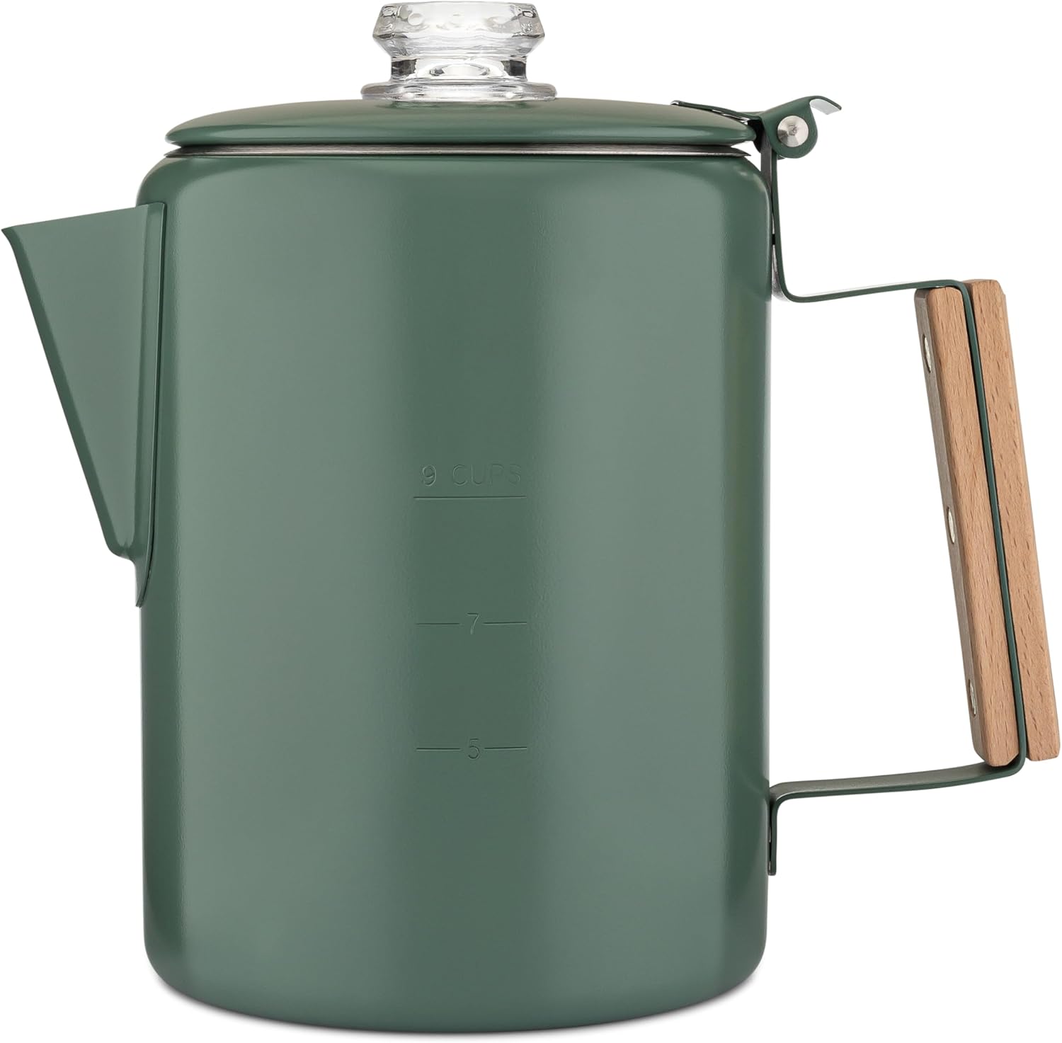 COLETTI Bozeman Green Percolator Coffee Pot for Camping Lovers