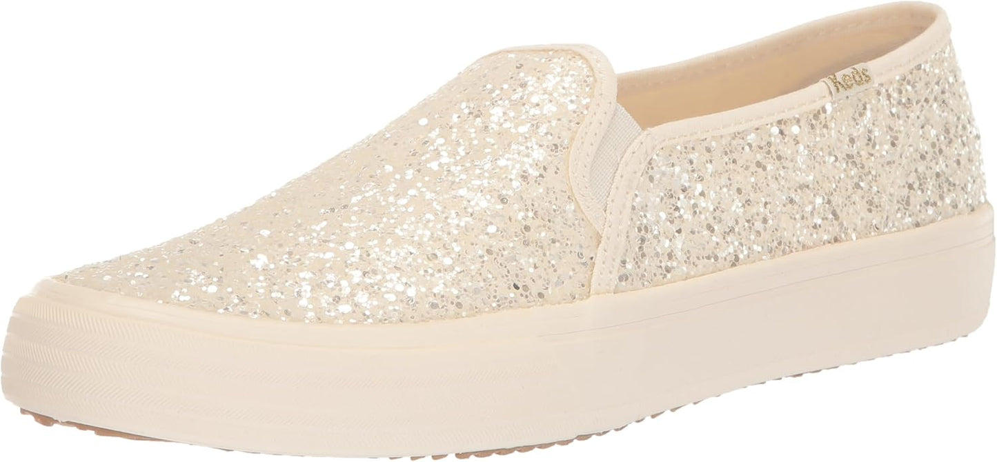 Keds Women's Double Decker Slip on Sneaker with Glitter Upper
