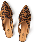 Womens Pointed Toe Backless Mules - Memory Foam Comfort