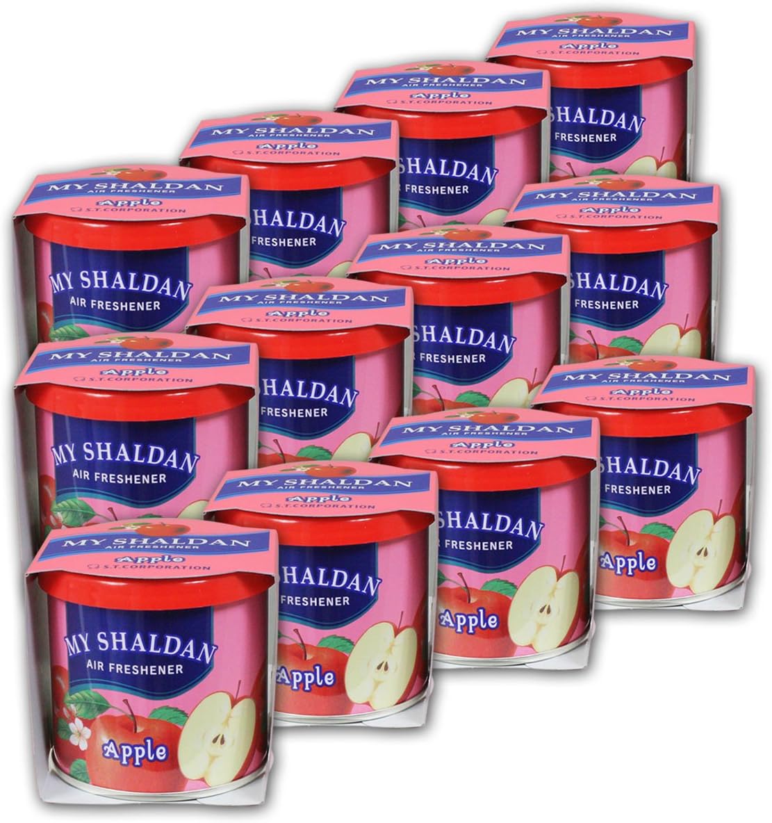Pack of 12 My Shaldan Japanese Car Air Freshener Cans - Apple