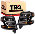 TRQ 2 Piece Headlight Assembly Set Performance LED Tube Running Light