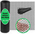 Upgraded Plastic Chicken Wire Fence Mesh 16in x 50ft - Black