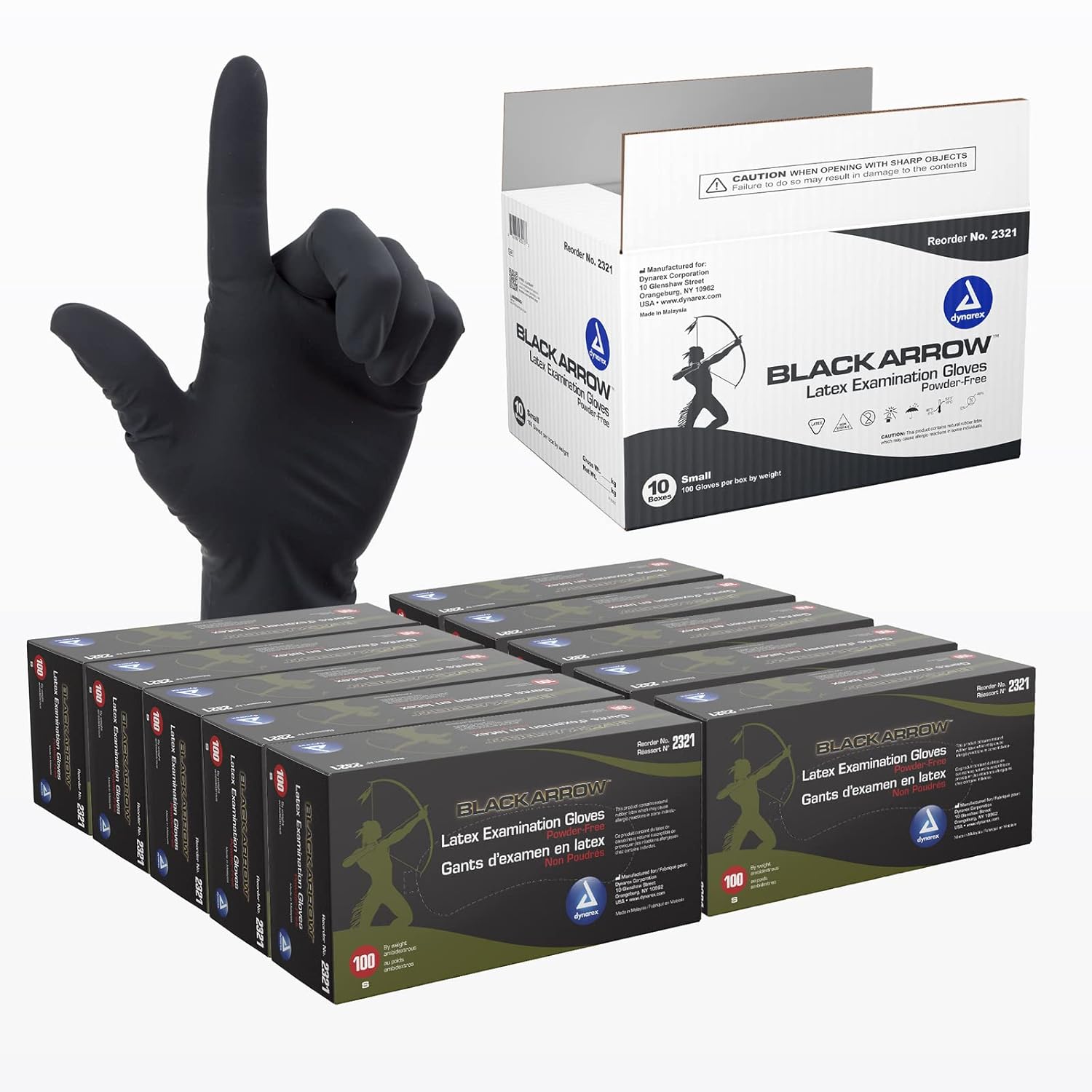 Powder-Free Black Latex Gloves - 1000 Pack Small