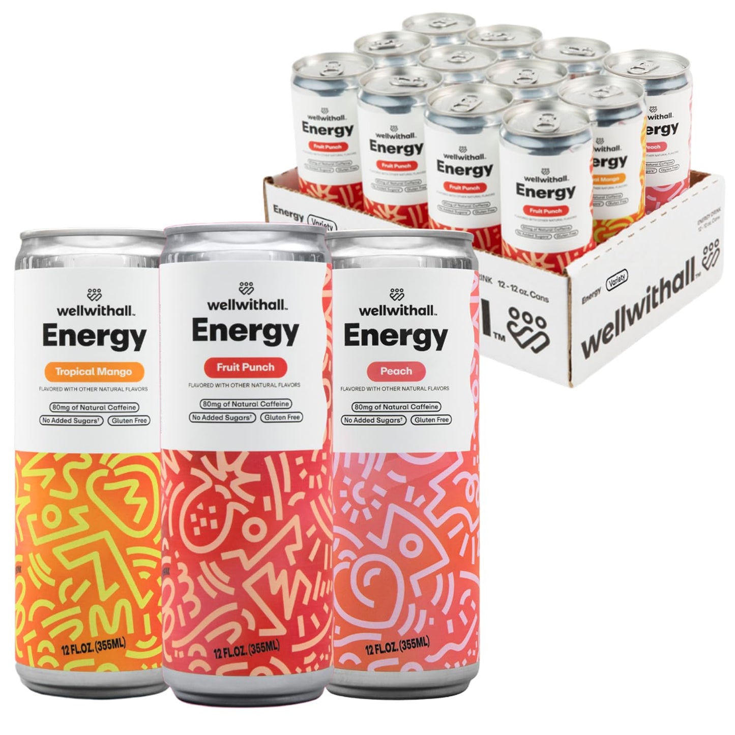 WellWithAll Energy Drink Variety Pack for Refreshing Boost