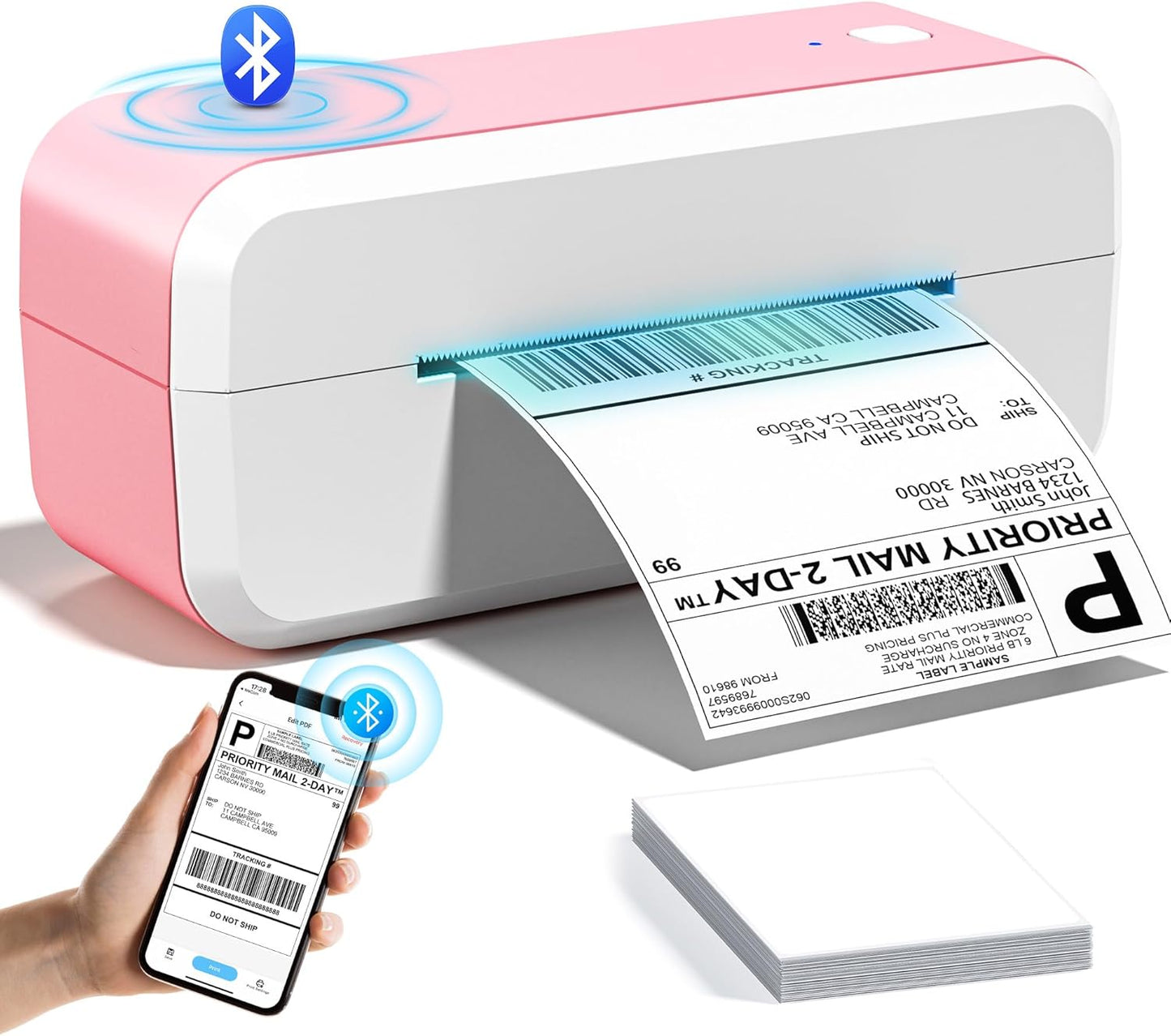 NelkoGlobal Pink Bluetooth Label Printer