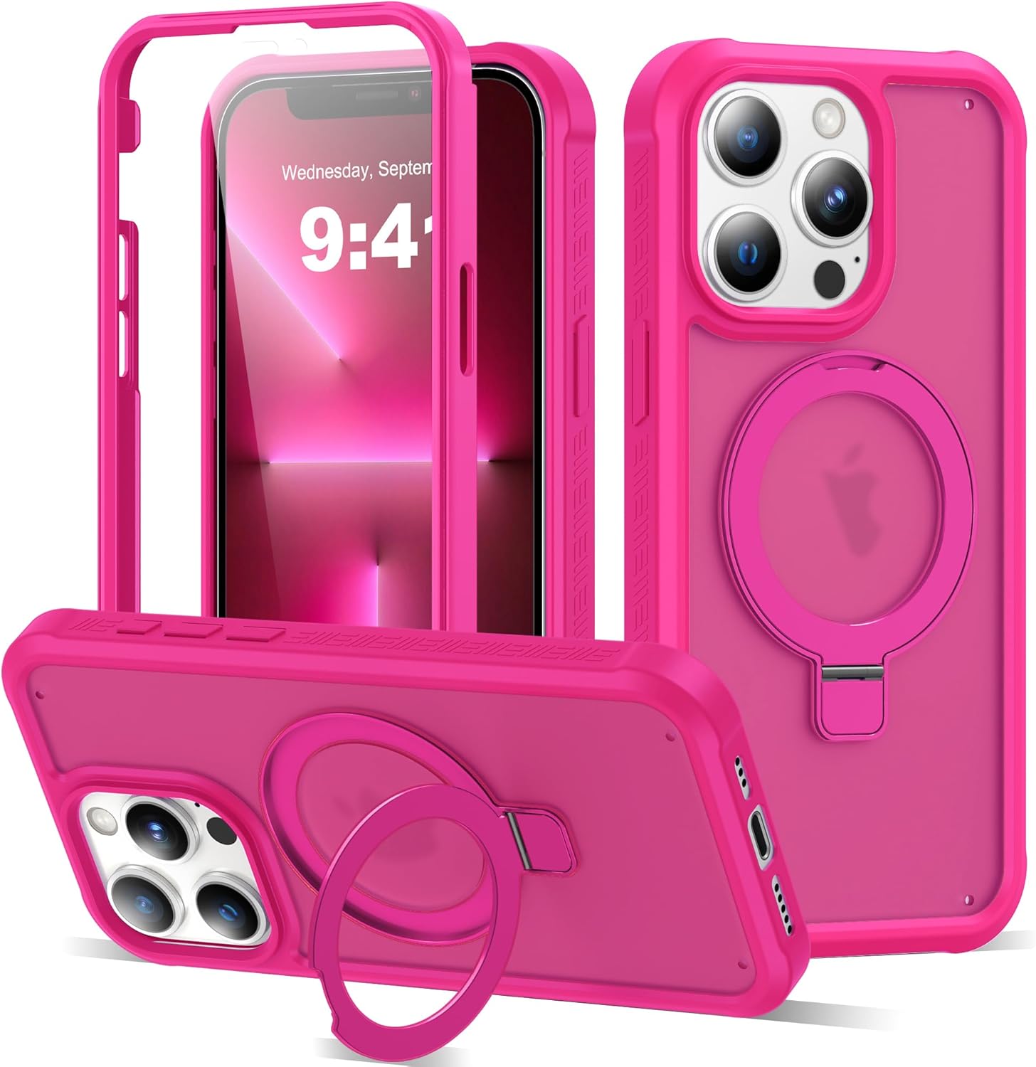 Compatible iPhone 13 Pro Max Case with Magnetic Ring Stand