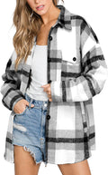 Beaully Women's Flannel Plaid Shacket - Cozy Oversized Fall Jacket on