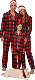 iClosam Christmas Family Matching Pajamas Long Sleeve Button Down Set