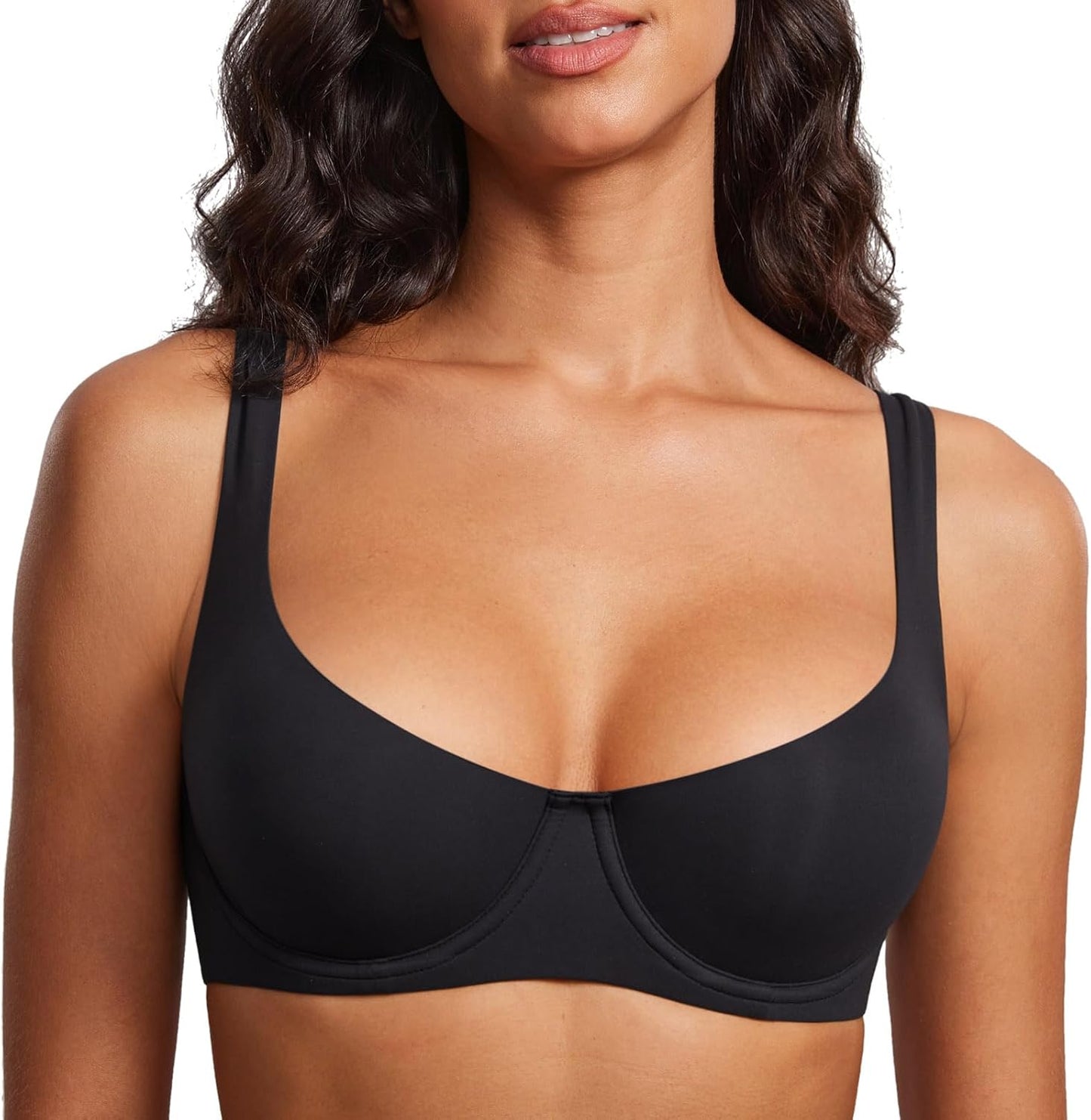 DOBREVA Women's Unlined Balconette Bra for Plus Size Comfort