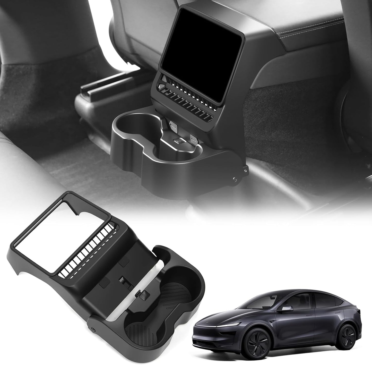 Rear Cup Holder for Tesla Model Y Juniper & Model 3 Highland