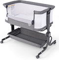 BABY JOY Bassinet Bedside Crib with 6-Level Adjustable Height - Cozy