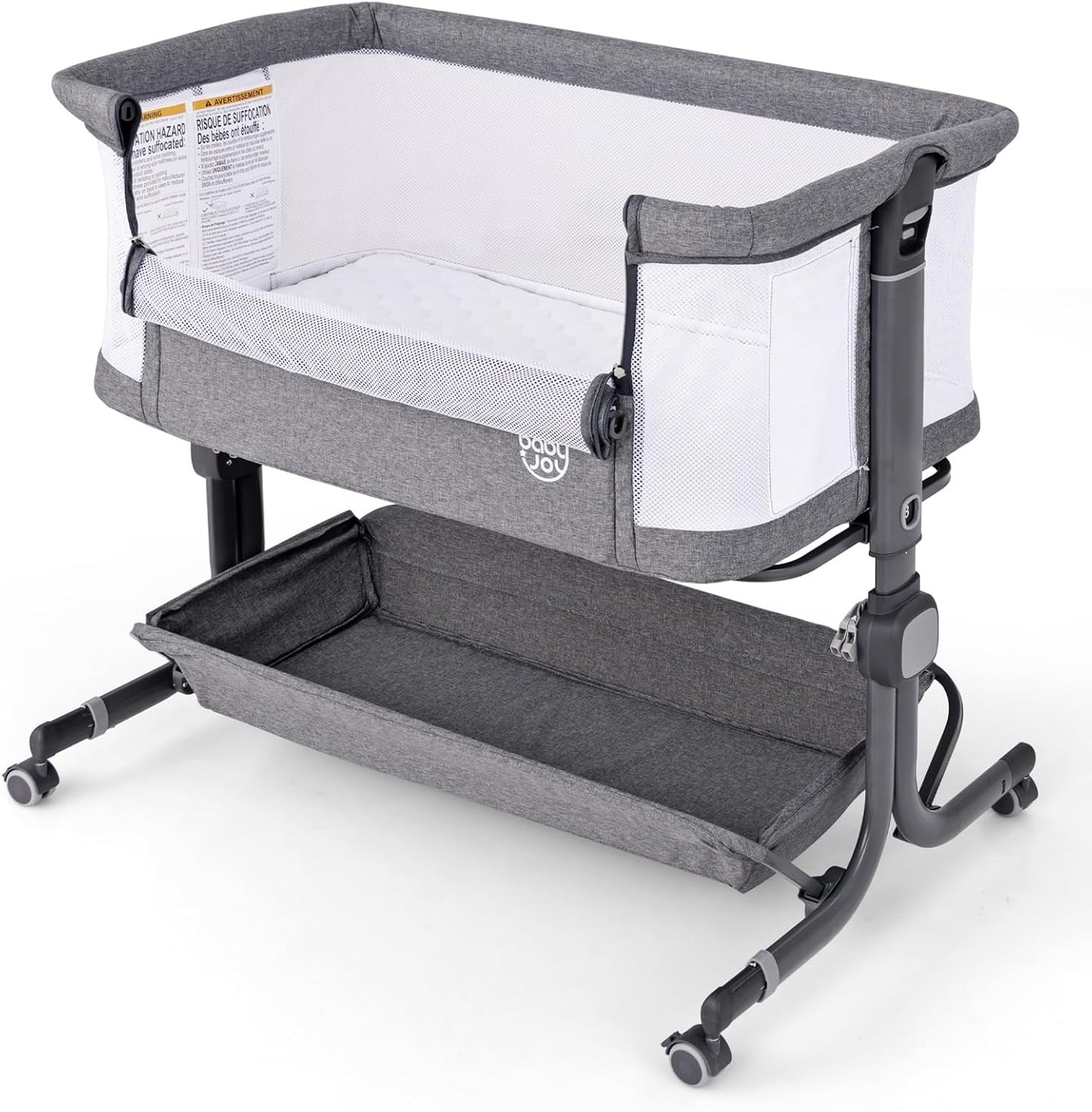 BABY JOY Bassinet with Adjustable Height for Safe Co-Sleeping