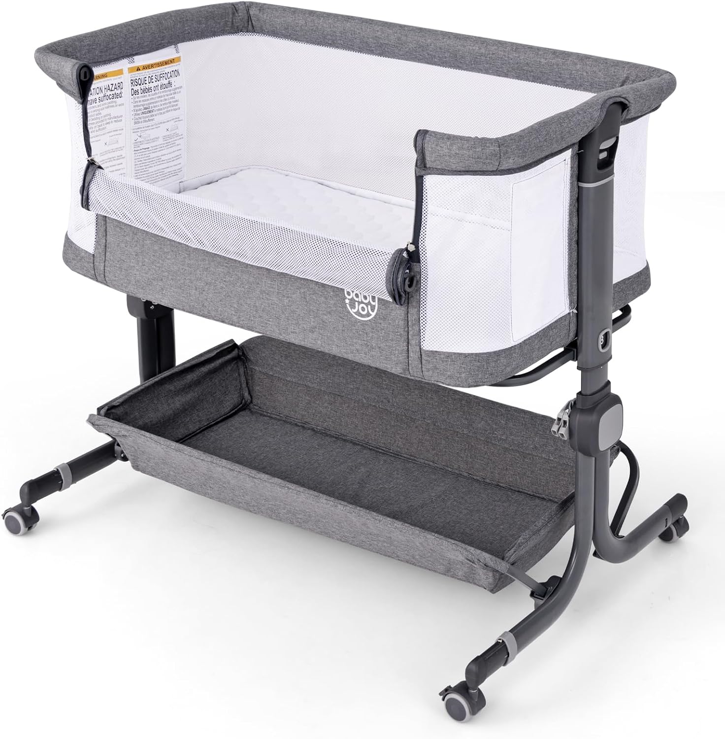 BABY JOY Bassinet with Adjustable Height for Safe Co-Sleeping