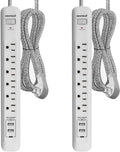 Power Strip Surge Protector 6 Outlets with 3 USB Ports - 10ft Cord