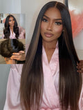Chestnut Brown Ombre Yaki Straight Bye Bye Knots Glueless Wig - Ready