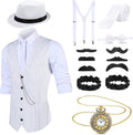 1920s Mens Costume Roaring Outfit with Vest Hat Pocket Watch come