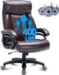Big and Tall Office Chair 400lbs - Wide Seat, Quiet Wheels