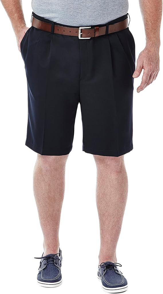 Haggar Men's Cool 18 Pleat Front Hidden Expandable Waist Short