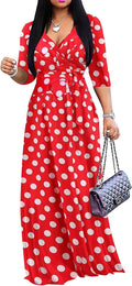 Plus Size Womens Casual Summer Maxi Dress - Flattering V Neck Wrap