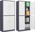Letaya Metal Storage Cabinet with Lock Door - Heavy Duty 4-Door