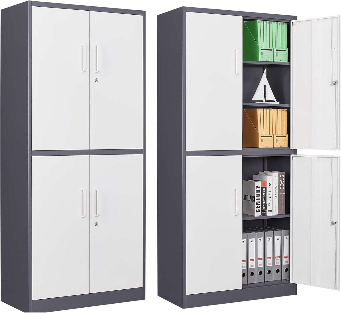 Letaya Metal Storage Cabinet with Lock Door for Home and Office