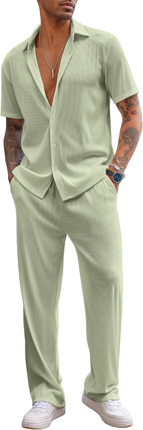 COOFANDY Men's 2 Piece Outfit for Casual Summer Style