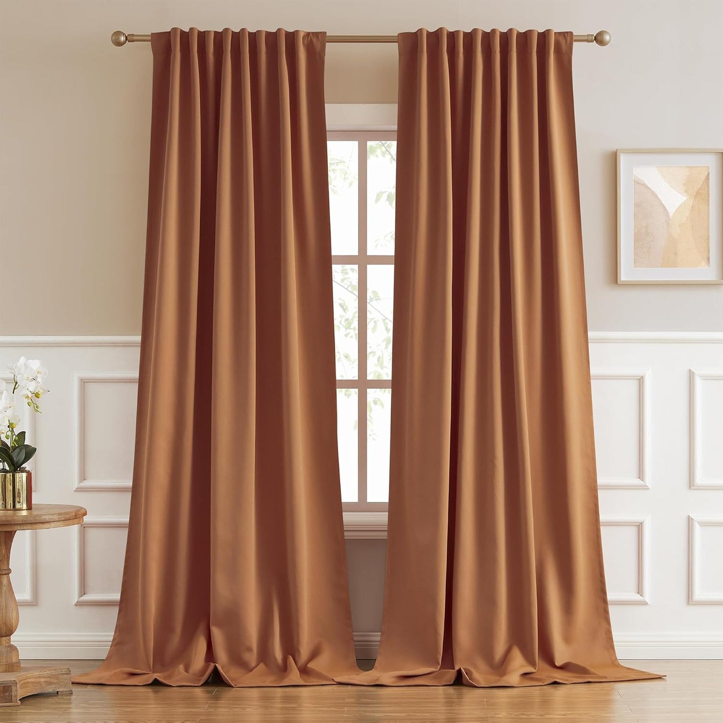 DUALIFE 120 Inch Curtains Set for Energy Efficient Living Room