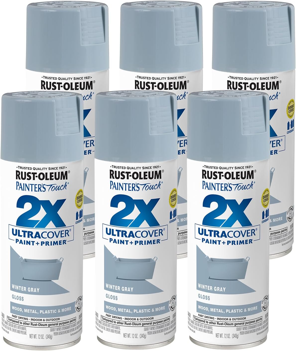 Rust-Oleum Painter's Touch 2X Ultra Cover Spray Paint 6 Pack