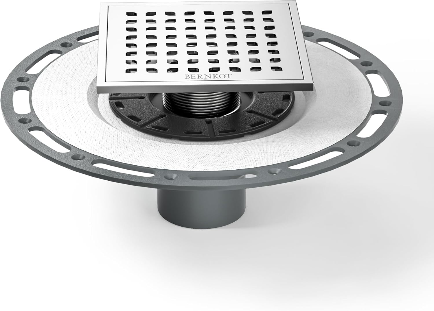 Square Shower Drain 6in Brushed Stainless Steel CUPC Certified
