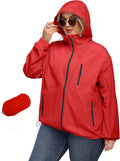 Avoogue Plus Size Womens Rain Jacket with Hood - Lightweight Clothing
