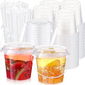100 Clear 24 oz Plastic Cups with Lids and Straws - Party Ready