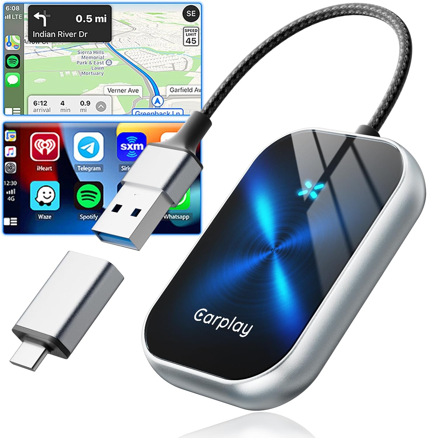 Fast Wireless CarPlay Adapter for iPhone & Android - Auto Pairing - Storio